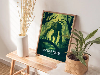 Fangorn Forest Middle Earth Framed Wall Art | Lord Of The Rings Poster | Treebeard Ent Artwork Print | Tolkien Set Fantasy LOTR Home Decor