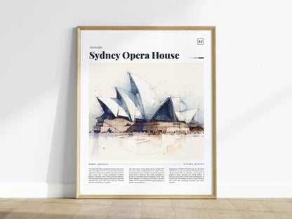 Sydney Framed Travel Print, Sydney Poster, Sydney Wall Art, Sydney Art Print, Sydney Skyline, Sydney Opera House, Architecture Series Decor