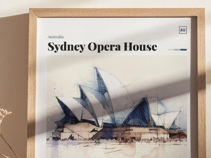 Sydney Framed Travel Print, Sydney Poster, Sydney Wall Art, Sydney Art Print, Sydney Skyline, Sydney Opera House, Architecture Series Decor