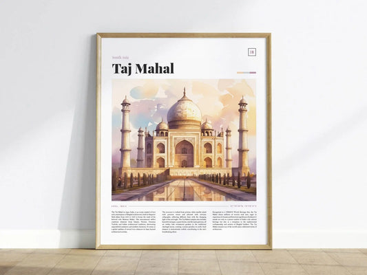 Taj Mahal India Framed Travel Print, Taj Mahal India Poster Gifts Print, Taj Mahal Wall Art, India Taj Mahal Wall Decor, India Travel Gifts