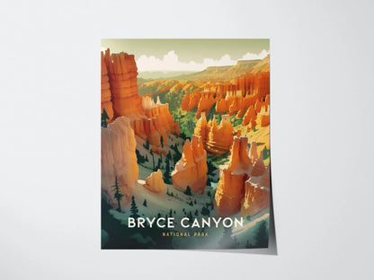 Bryce Canyon National Park Framed Travel Print, Bryce Canyon National Park Travel Poster, National Park Wall Art, Utah Travel Wall Decor Art