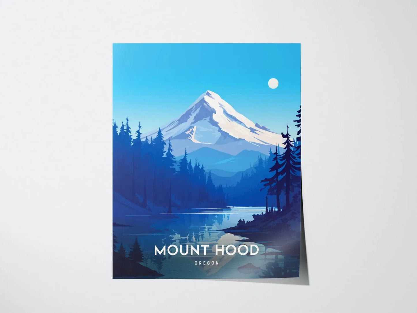 Mount Hood Oregon Poster, Framed and Unframed Mountain Landscape Print, Pacific Northwest Wall Art, Hiking Artwork, Oregon Airbnb Decor