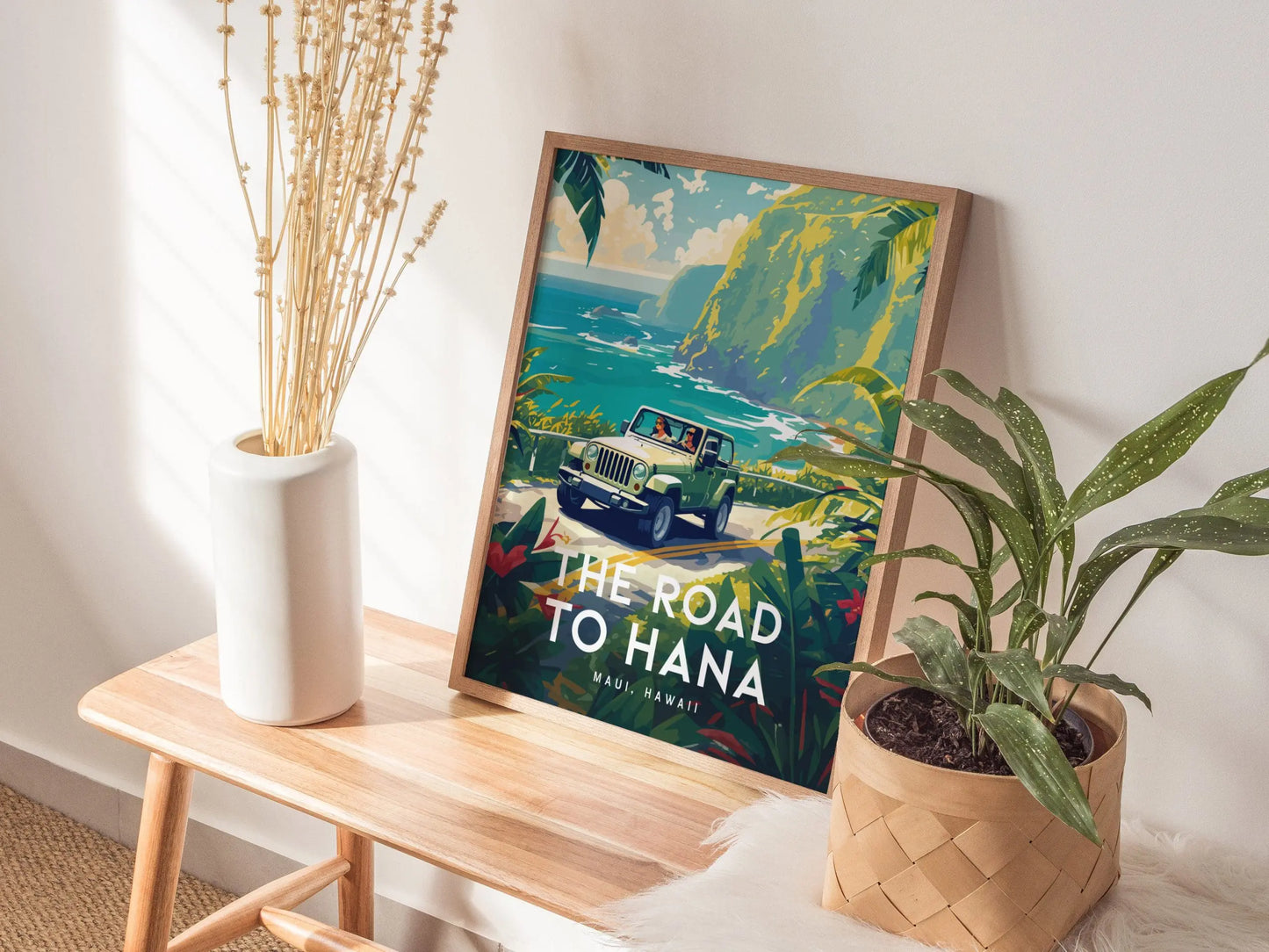 Road To Hana, Maui, Hawaii - Wall Art Poster Design Travel Print Travel Adventure Ocean Tropical Gift