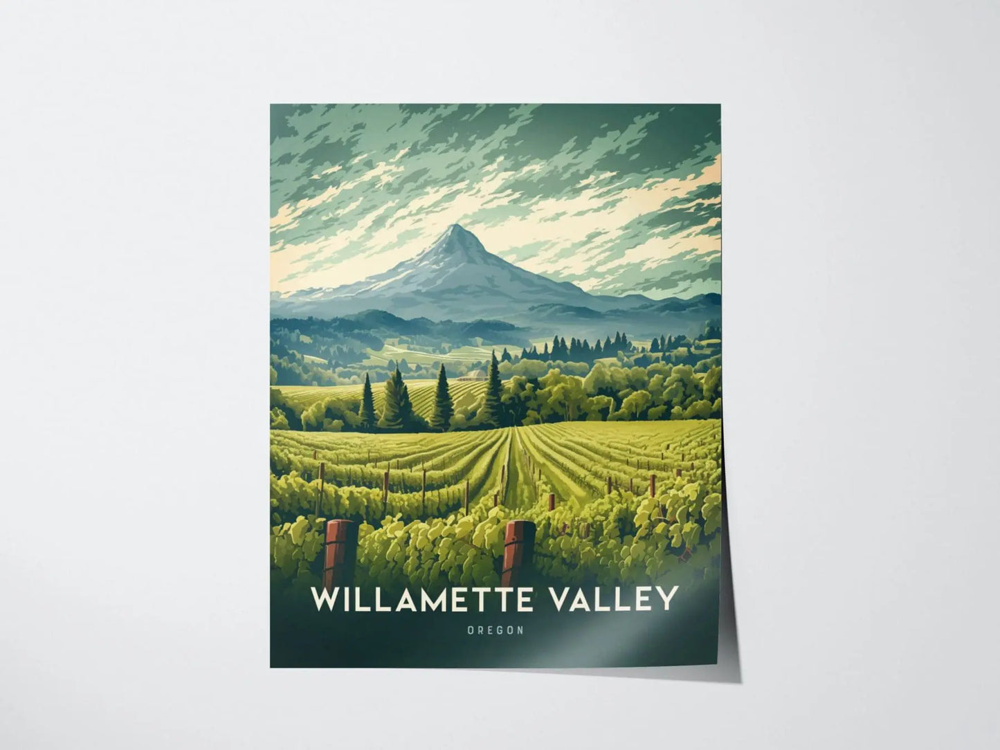 Willamette Valley Oregon Wine Framed Wall Art, Willamette Valley Framed Artwork Poster, Travel Winery Vineyard Oregon Home Gift Airbnb Decor