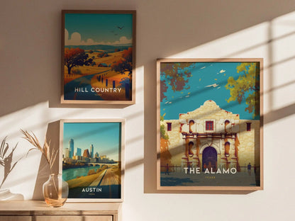 The Alamo Texas Framed Print, San Antonio Texas Poster, The Alamo TX Print, San Antonio Texas Art, Alamo Artwork, San Antonio Airbnb Decor