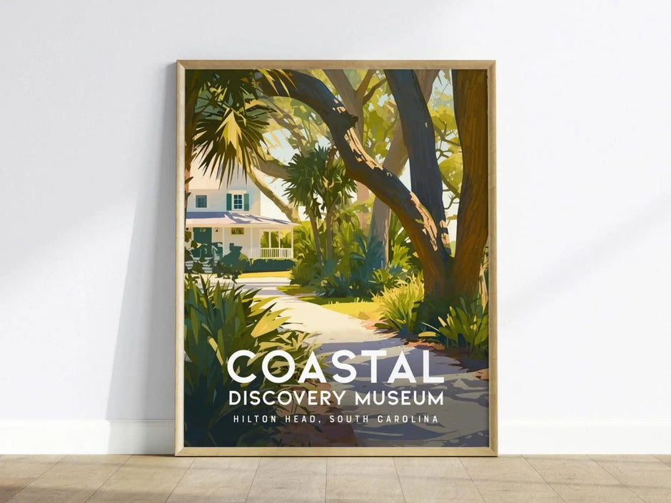 Coastal Discovery Museum, Hilton Head Island, South Carolina Wall Art - SC Historic Travel Poster Print Southeast Nature Home Decor Gift Set - Swell Scenes