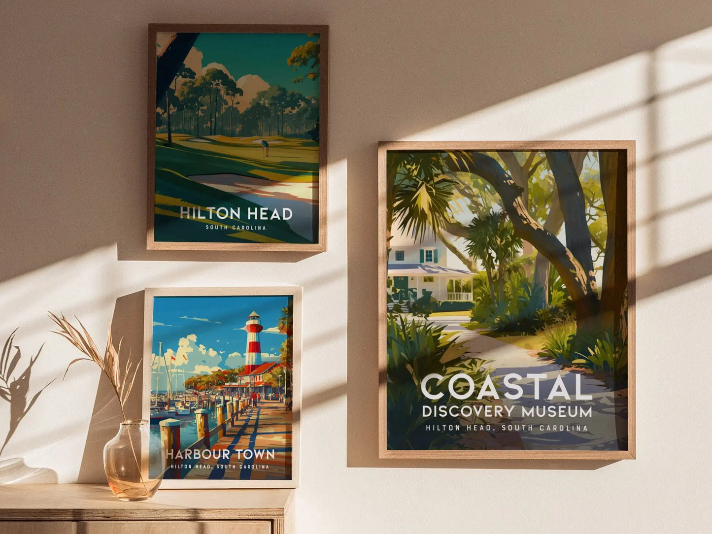 Coastal Discovery Museum, Hilton Head Island, South Carolina Wall Art - SC Historic Travel Poster Print Southeast Nature Home Decor Gift Set