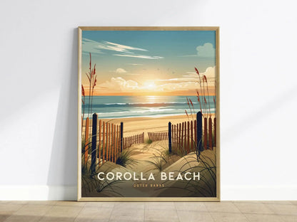 Corolla Beach Outer Banks Framed Wall Art, North Carolina Corolla Beach Poster, OBX Surfing Unframed Print, Corolla Beach Airbnb Decor Art