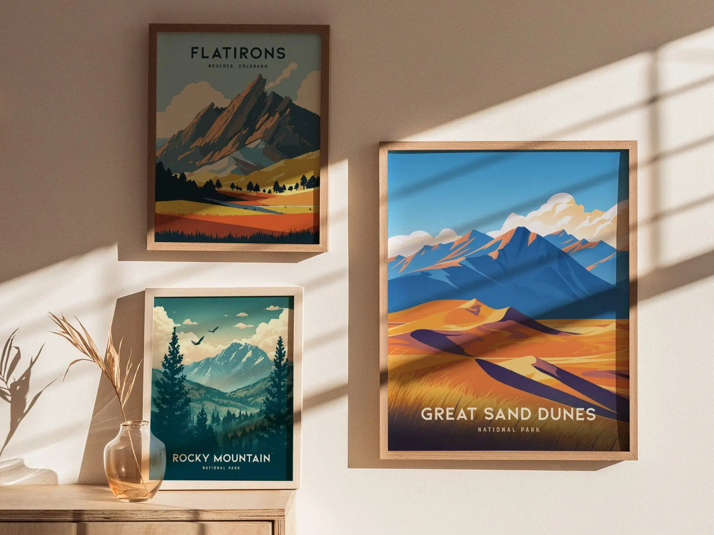 Great Sand Dunes National Park Poster, Colorado Dunes Wall Art, Framed/Unframed Landscape Print, Desert Mountain Decor, National Park Gift