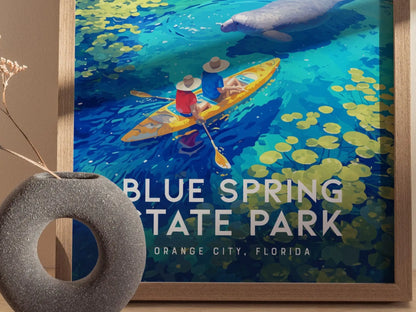 Blue Spring State Park, Orange City, Florida - Orlando Wall Art Manatee Wekiwa Springs Poster Central FL Travel Print Home Decor Kayak Gift