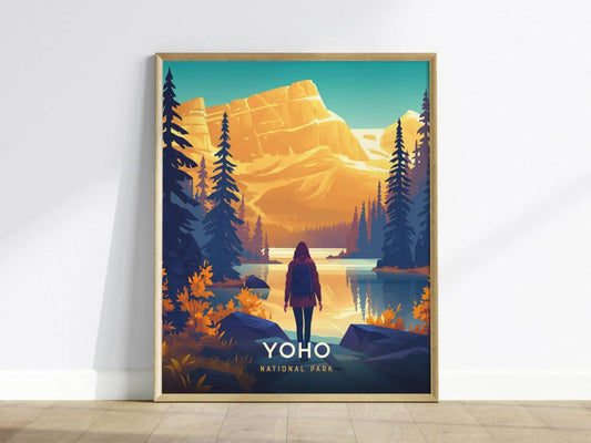 Yoho National Park Framed and Unframed Travel Poster, British Columbia Canada Wall Art, Yoho National Parks Custom Travel Airbnb Home Decor