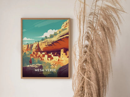 Mesa Verde National Park Poster, Colorado Archaeological Site Wall Art, Framed/Unframed Mesa Verde Print, National Park Souvenir Gift