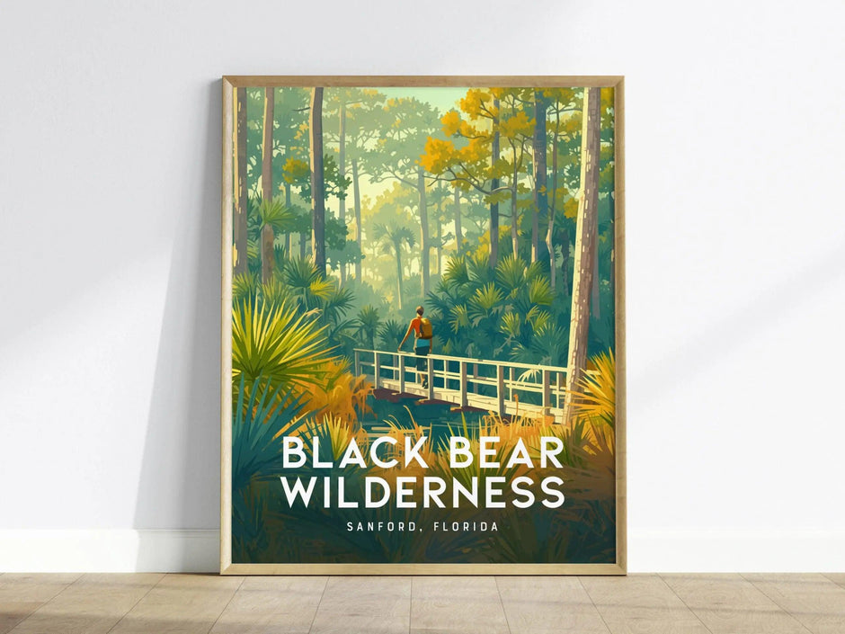 Black Bear Wilderness Area, Sanford, Florida - Orlando Wall Art Poster St Johns River FL Travel Print Home Decor Nature Hiking Hiker Gift - Swell Scenes