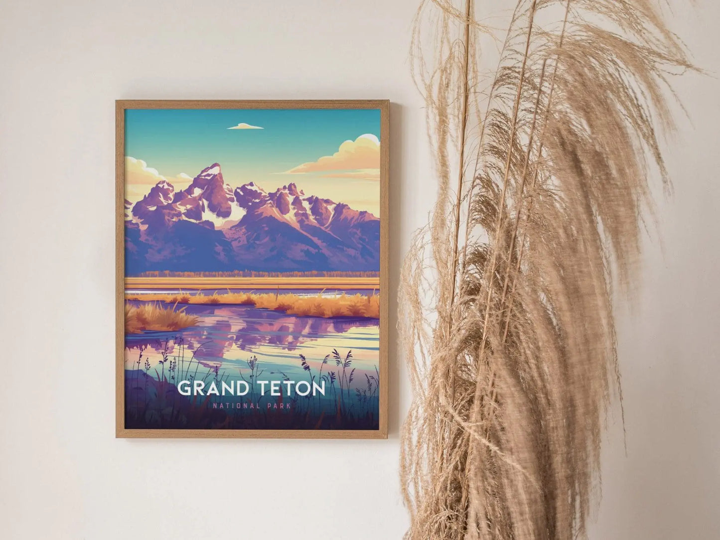 Grand Teton National Park Poster, Wyoming Mountain Wall Art, Framed/Unframed Grand Teton Print, Nature Landscape Artwork, National Park Gift