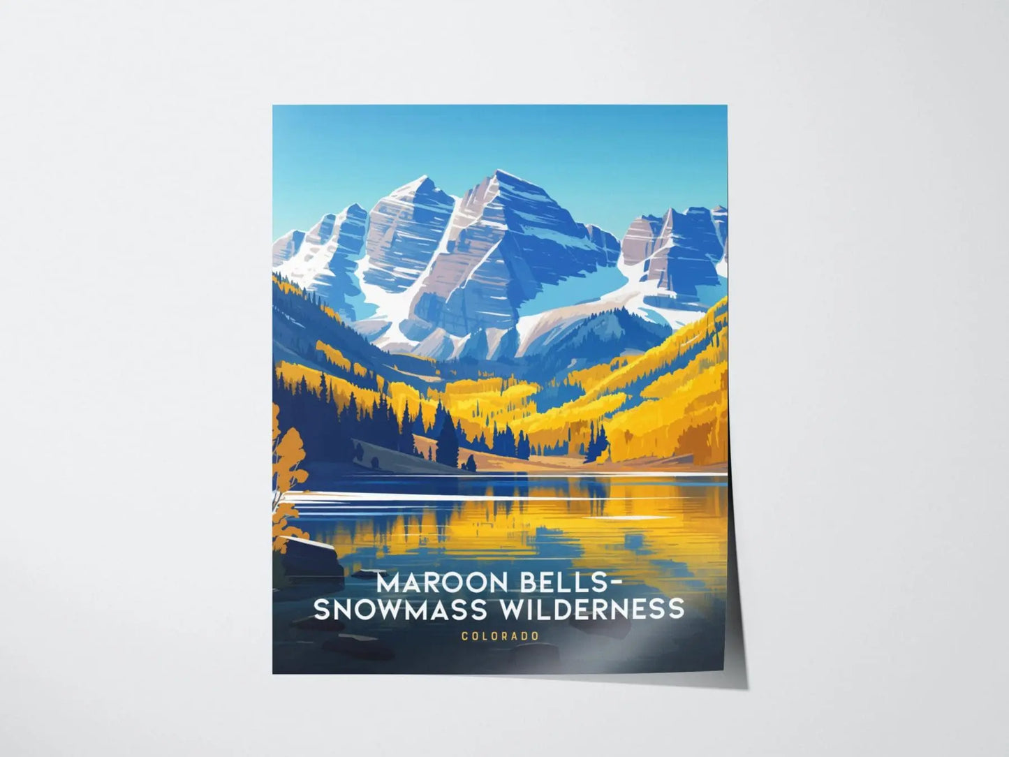 Maroon Bells-Snowmass Wilderness Poster, Colorado Mountain Scenery Wall Art, Framed/Unframed Nature Print, Hiker Gift, Wilderness Home Decor