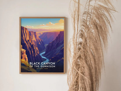 Black Canyon of the Gunnison National Park Poster, Colorado Canyon Wall Art, Framed/Unframed Nature Print, Hiking Trail Decor, Colorado Gift