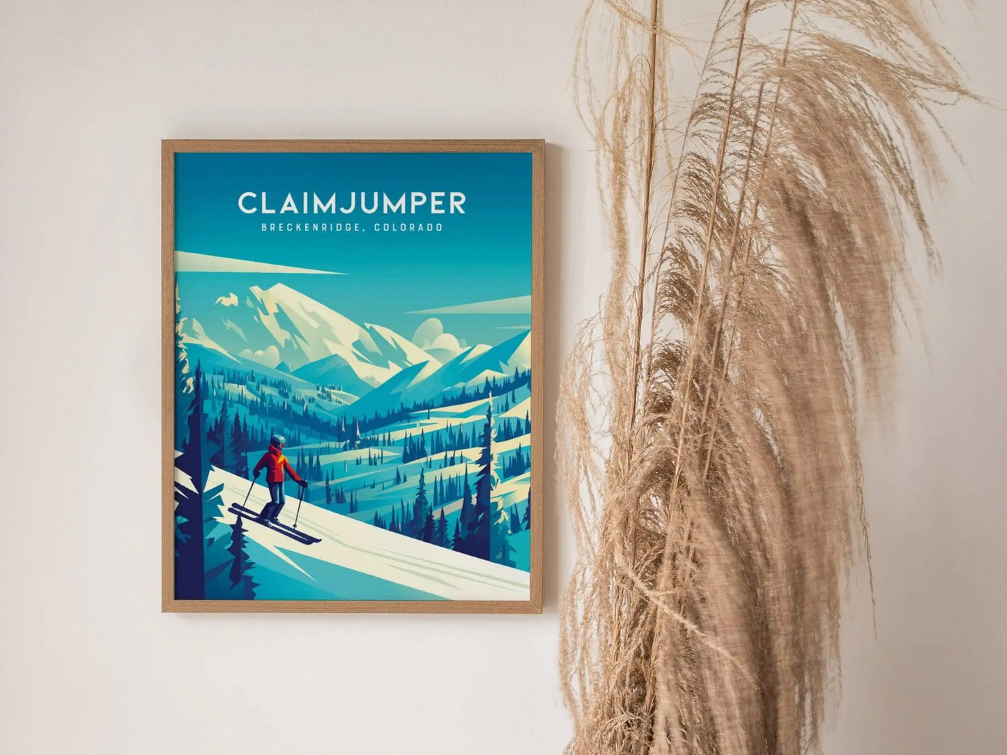 Breckenridge Ski Resort Poster, Claimjumper Run Wall Art, Framed/Unframed Breckenridge Print, Colorado Ski Airbnb Decor, Winter Sports Gift