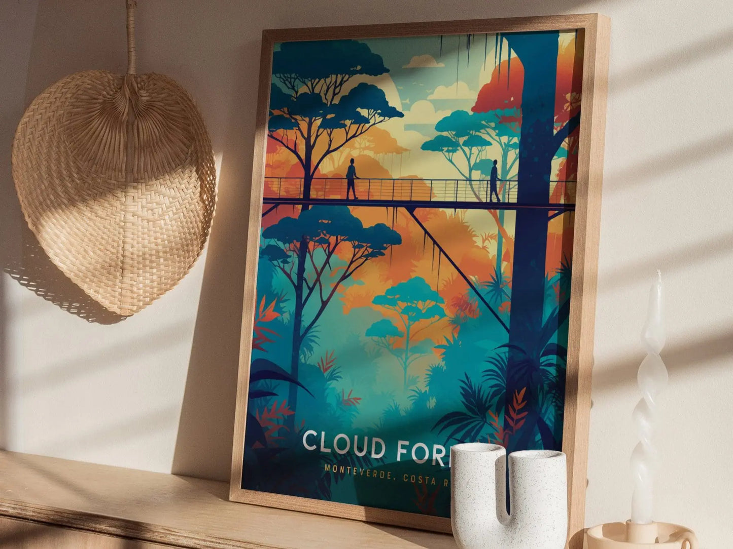 Cloud Forest Costa Rica Poster, Selvatura Canopy Walkway Art, Framed/Unframed Monteverde Print, Nature Lover Gift, Rainforest Decor