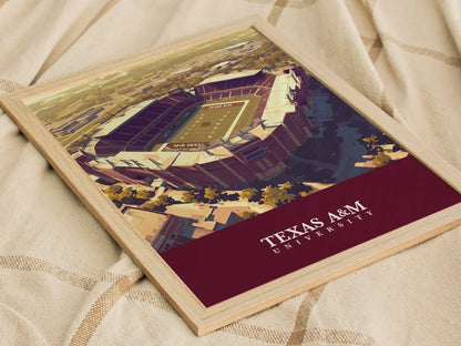 Texas A&M University Kyle Field Poster, Aggies Campus Art, Framed/Unframed TAMU Print, College Station Art, Alumni Gift, Graduation Decor