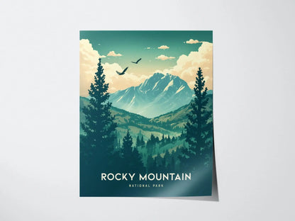 Rocky Mountain National Park Poster, Colorado Mountains Wall Art, Framed/Unframed Scenic Landscape Print, Hiking Decor, National Park Gift