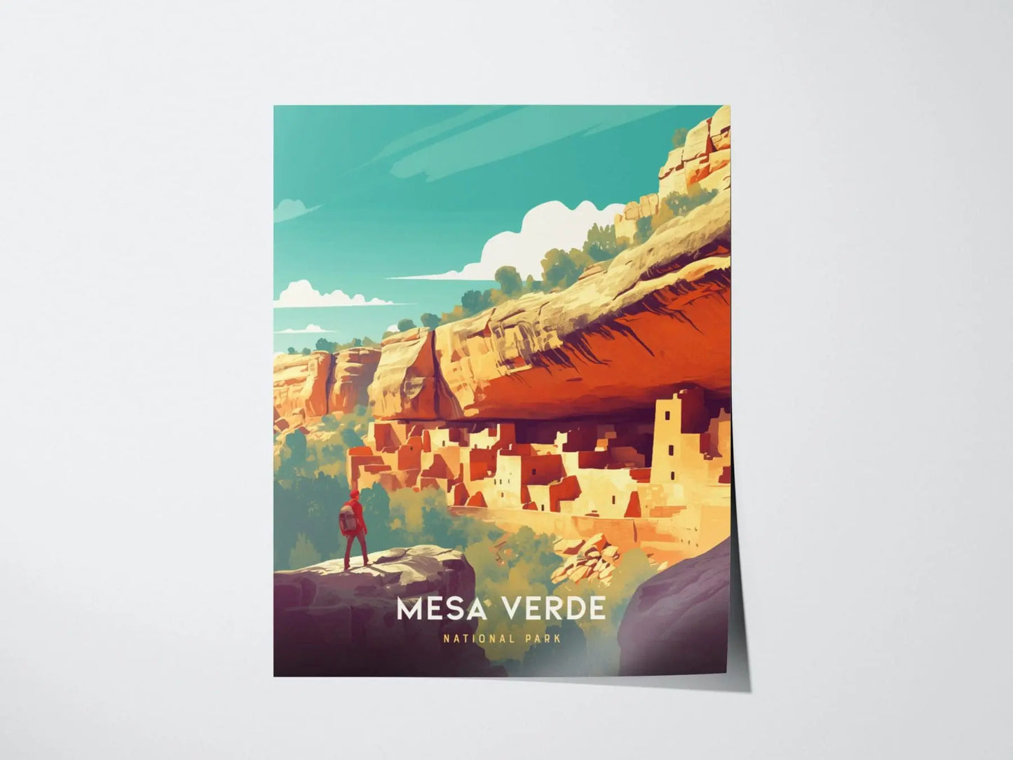 Mesa Verde National Park Poster, Colorado Archaeological Site Wall Art, Framed/Unframed Mesa Verde Print, National Park Souvenir Gift