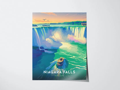 Niagara Falls New York Poster, Majestic Waterfall Art, Framed/Unframed Niagara Print, Travel Gift, Natural Wonder Decor, Airbnb Wall Art