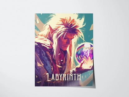 Labyrinth Film Framed Poster, 80s Nostalgia Wall Art | Classic Jim Henson 1980s Nostalgic Movie David Bowie Fan Fantasy Nostalgia Decor Gift