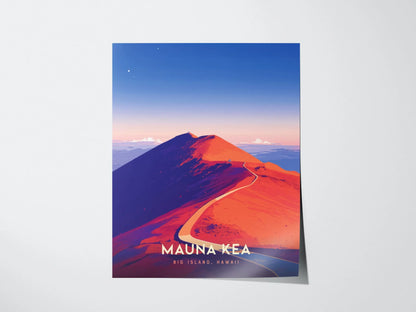 Mauna Kea Summit Poster, Big Island Hawaii, Star Gazing Print, Framed/Unframed Nature Art, Hawaiian Landscape Gift, Hawaii Airbnb Decor