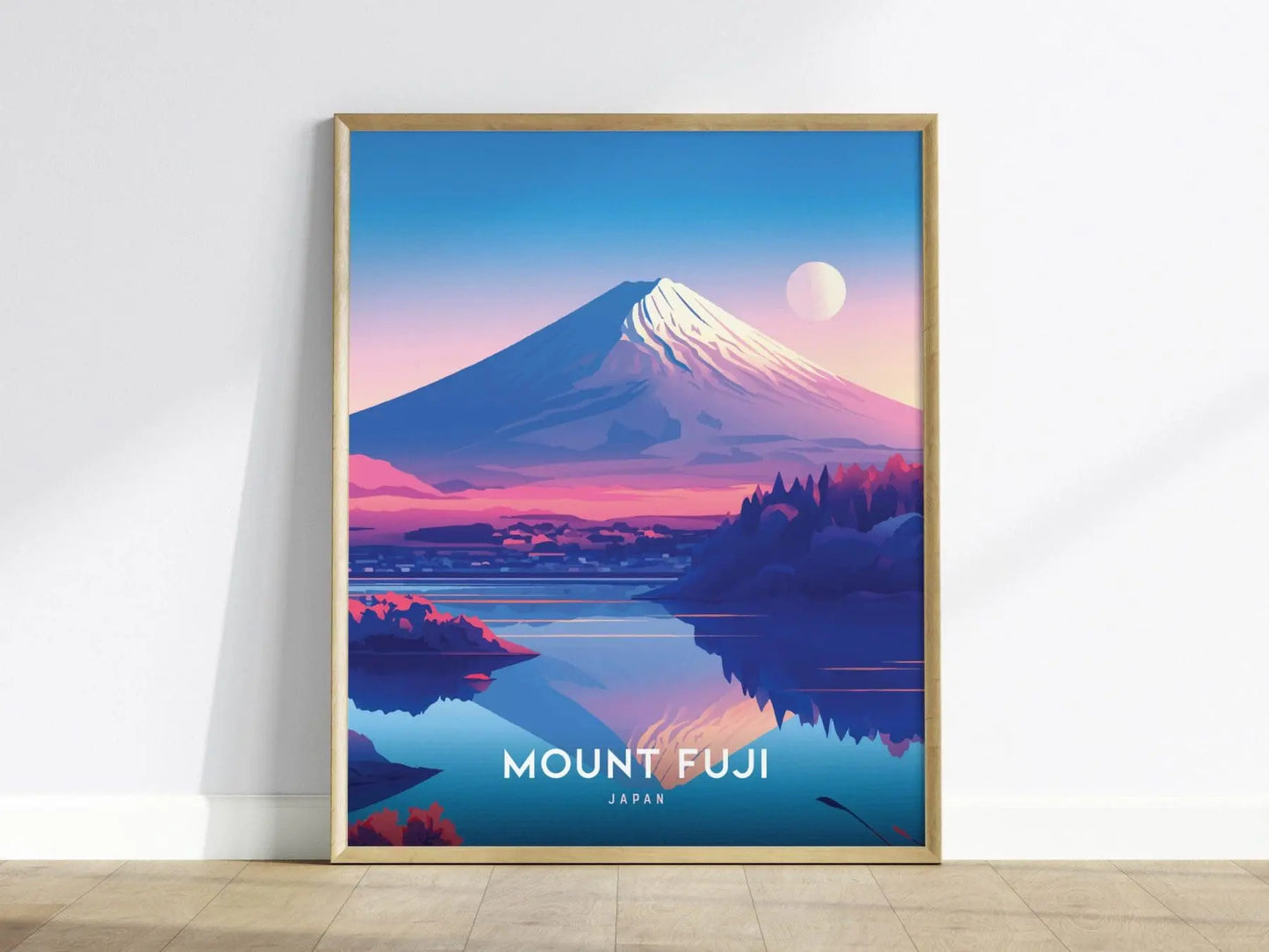 Mount Fuji, Japan Poster - Iconic Mountain Landscape, Framed/Unframed, Ideal for Hikers and Japan Vacationers, Airbnb Wall Art Decor