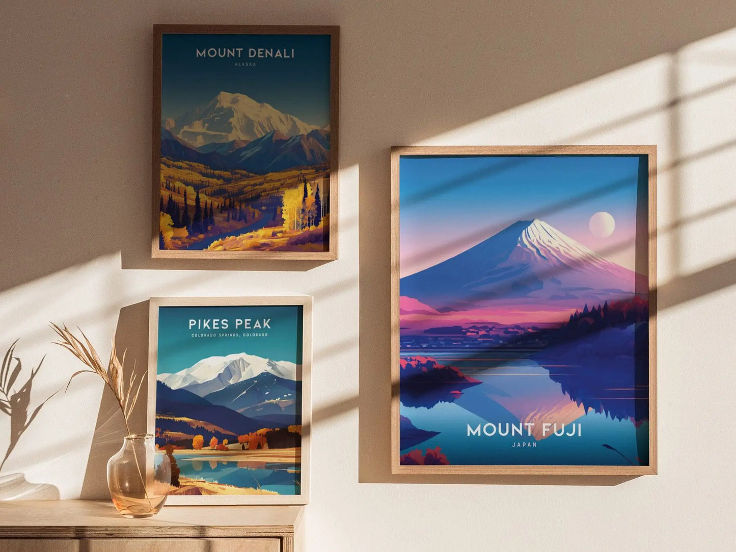 Mount Fuji, Japan Poster - Iconic Mountain Landscape, Framed/Unframed, Ideal for Hikers and Japan Vacationers, Airbnb Wall Art Decor