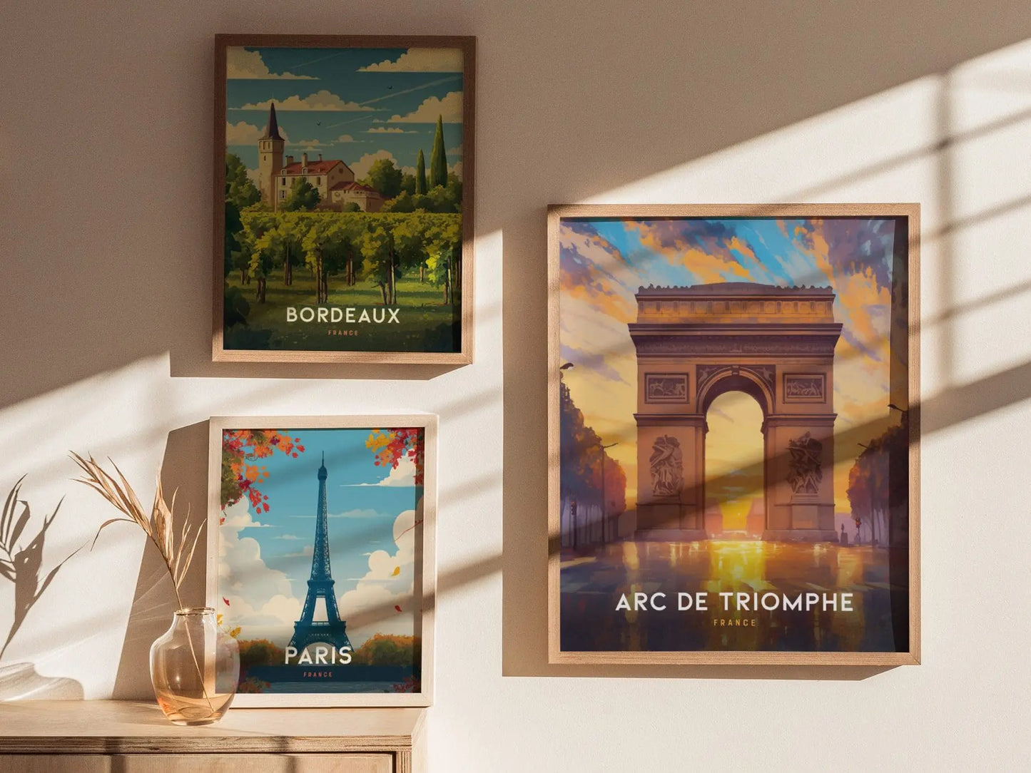 Arc de Triomphe, France at Sunrise Poster - Iconic Parisian Landmark View, Framed/Unframed, Perfect for Travel and History Buffs, Home Decor