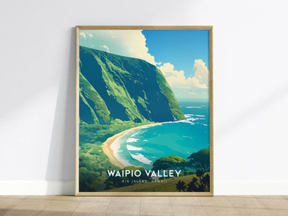 Waipio Valley Lookout Poster, Big Island Hawaii - Exquisite Panoramic Landscape View, Home or Office Wall Art, Available Framed/Unframed