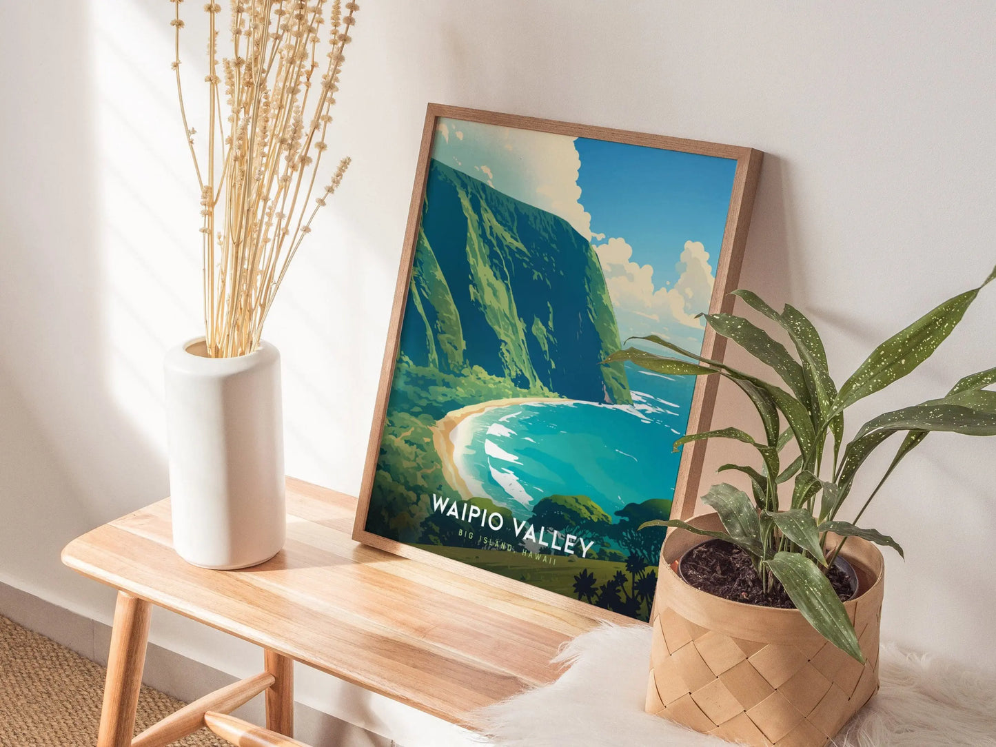 Waipio Valley Lookout Poster, Big Island Hawaii - Exquisite Panoramic Landscape View, Home or Office Wall Art, Available Framed/Unframed