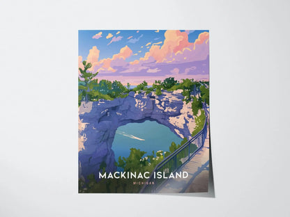 Mackinac Island Poster, Michigan - Stunning View from Arch Rock, Perfect Wall Art for Home or Office, Available Framed/Unframed, Home Decor