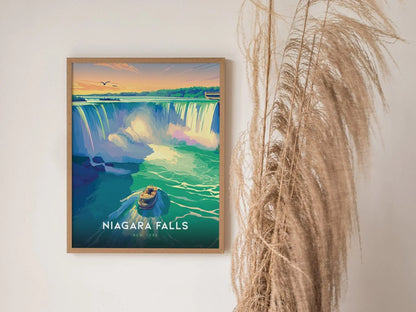 Niagara Falls New York Poster, Majestic Waterfall Art, Framed/Unframed Niagara Print, Travel Gift, Natural Wonder Decor, Airbnb Wall Art