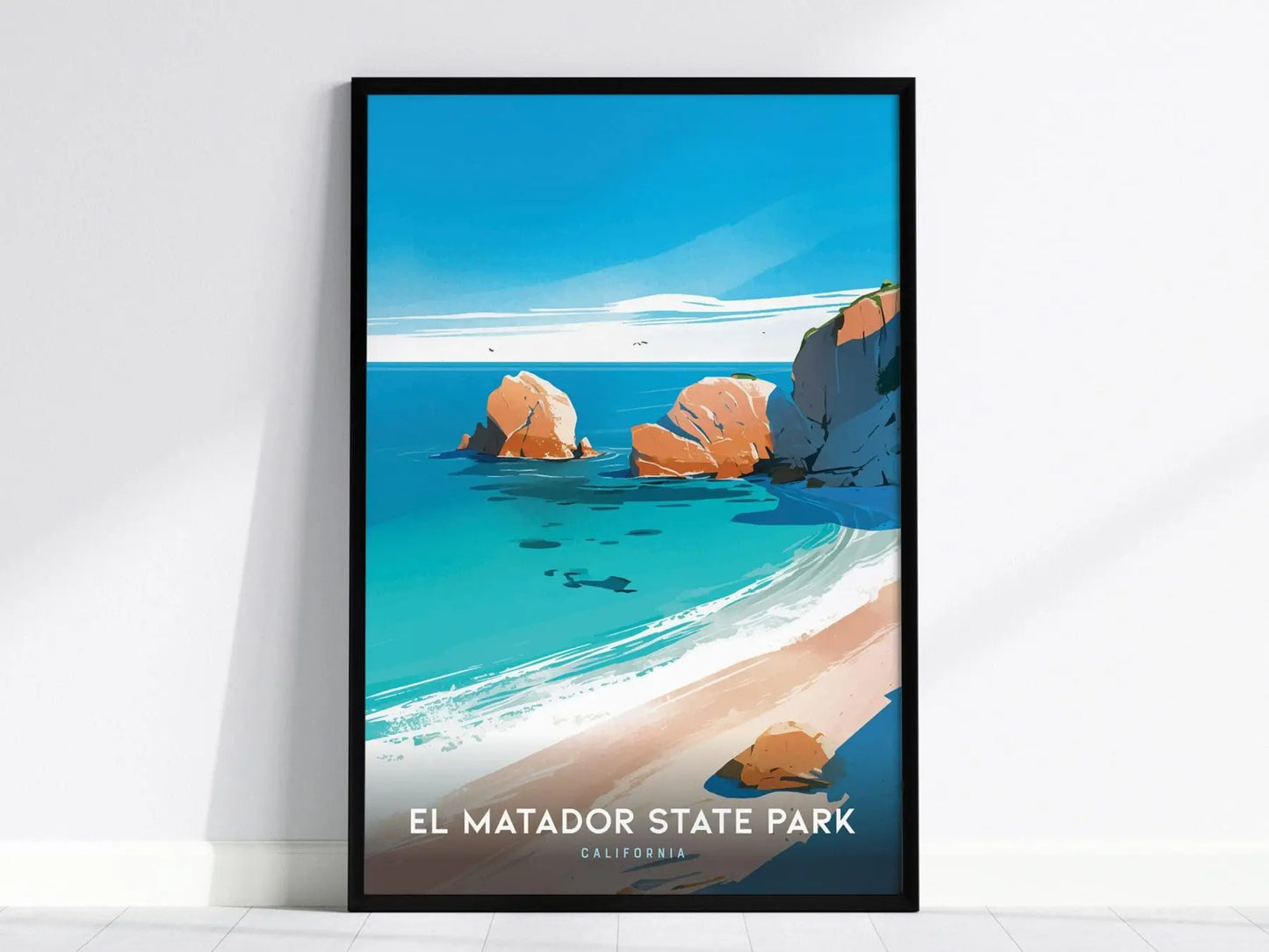 El Matador State Park Poster - California Coastal Cliffs Scenery, Ideal for Home & Office Decor, Available Framed or Unframed, Coastal Decor