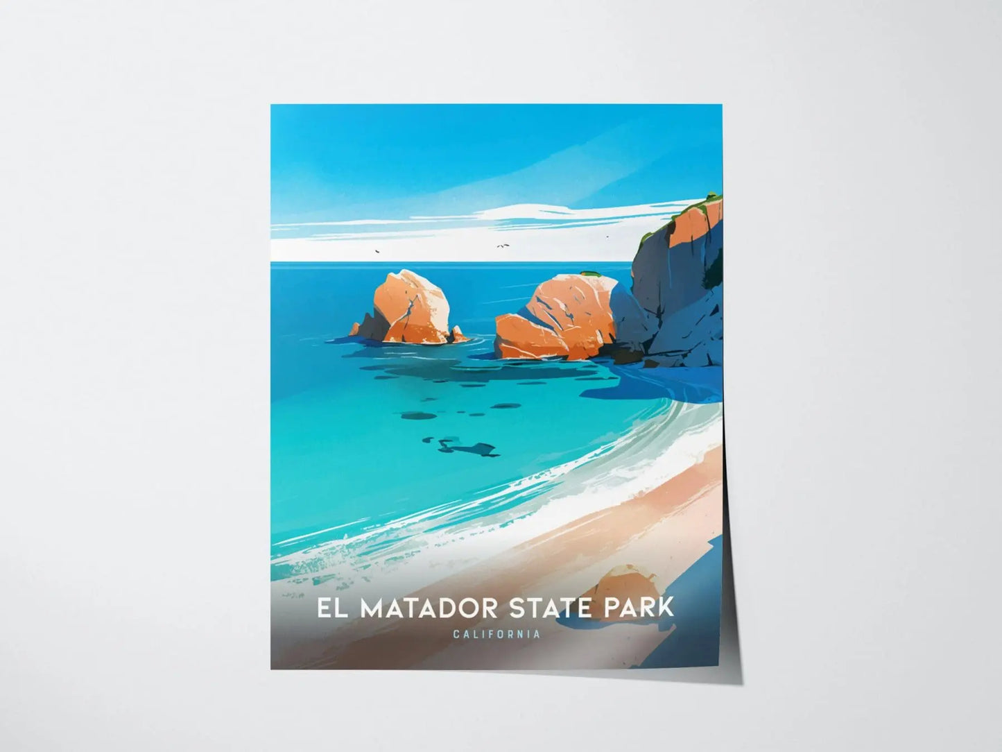 El Matador State Park Poster - California Coastal Cliffs Scenery, Ideal for Home & Office Decor, Available Framed or Unframed, Coastal Decor