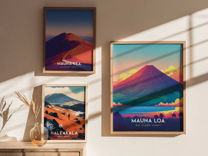 Mauna Loa Volcano Poster, Big Island Hawaii Landscape, Framed/Unframed Nature Art, Hawaiian Volcano Print, Island Adventure Decor Wall Art