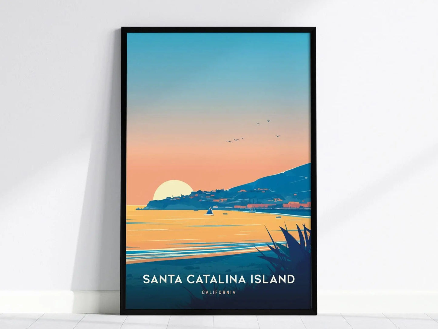 Santa Catalina Island, California Poster - Framed/Unframed, Ideal Coastal Decor for Home or Office, Perfect Souvenir for Island Lovers