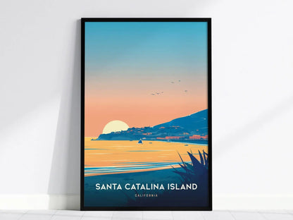 Santa Catalina Island, California Poster - Framed/Unframed, Ideal Coastal Decor for Home or Office, Perfect Souvenir for Island Lovers