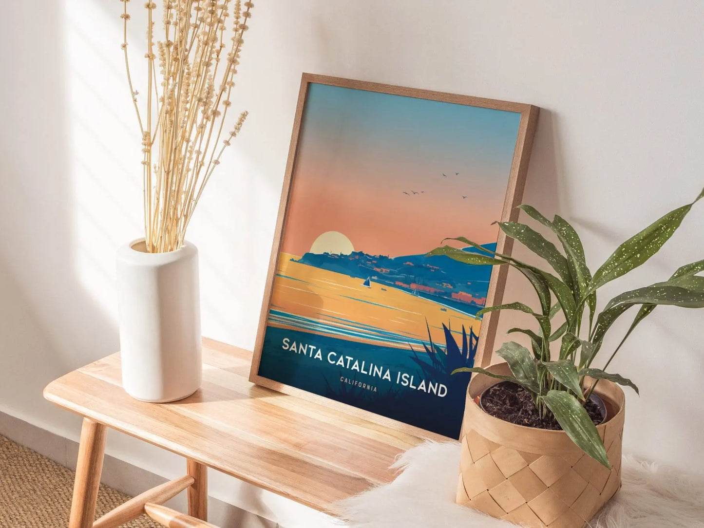 Santa Catalina Island, California Poster - Framed/Unframed, Ideal Coastal Decor for Home or Office, Perfect Souvenir for Island Lovers