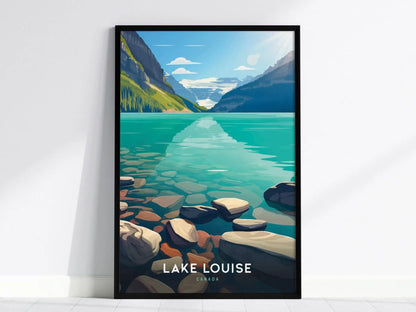 Lake Louise, Canada Poster - Stunning Mountain Lake View, Framed/Unframed, Perfect for Nature Lovers and Adventurers, Home Decor Wall Art