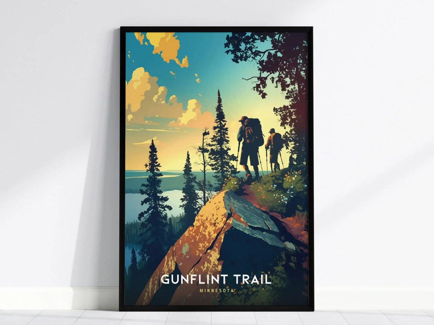 Gunflint Trail, Minnesota Poster - Enchanting Forest Trail Scene, Framed/Unframed, Perfect for Hiking Enthusiasts and Nature Lovers Gift