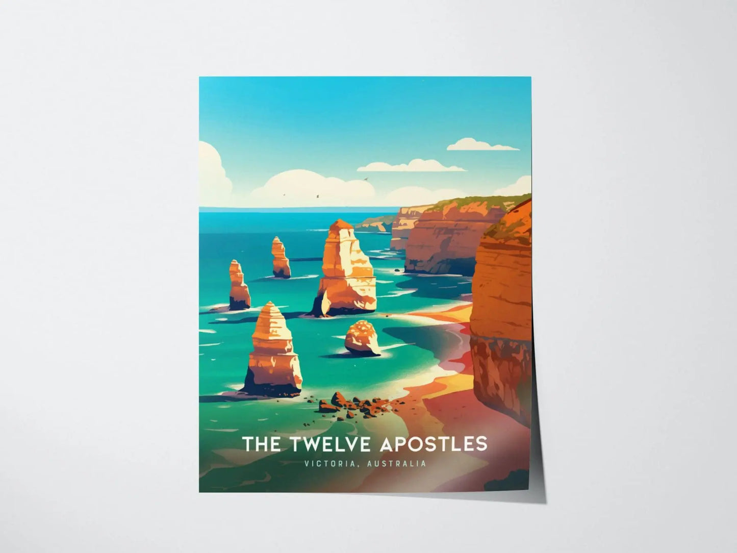 The Twelve Apostles, Australia Poster - Stunning Coastal View Port Campbell National Park, Ideal Gift for Nature Lovers, Framed or Unframed