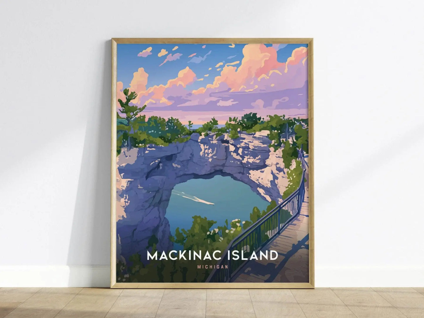 Mackinac Island Poster, Michigan - Stunning View from Arch Rock, Perfect Wall Art for Home or Office, Available Framed/Unframed, Home Decor