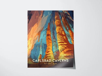 Carlsbad Caverns National Park Poster - Explore Underground Wonders, Available Framed/Unframed, Gift for Cave Explorers, National Park Art