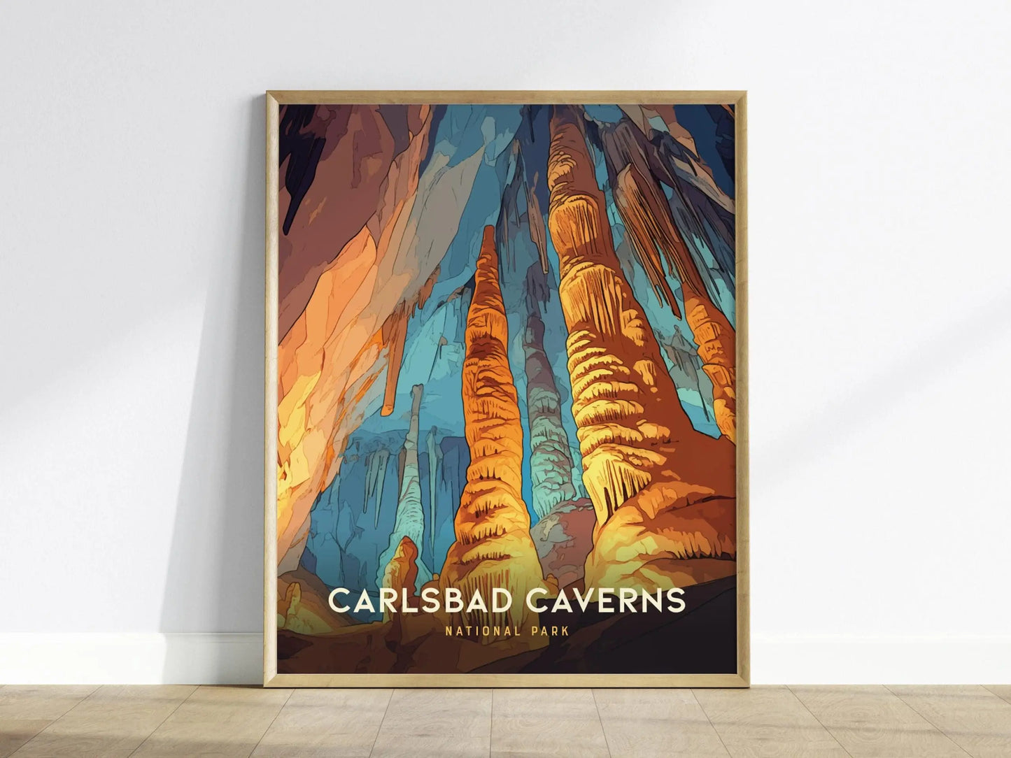 Carlsbad Caverns National Park Poster - Explore Underground Wonders, Available Framed/Unframed, Gift for Cave Explorers, National Park Art