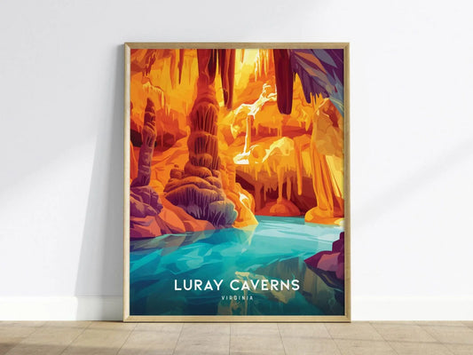 Luray Caverns, Virginia Poster - Stunning Cave Formations, Ideal for Nature and Geology Enthusiasts, Framed or Unframed, Home Decor Wall Art