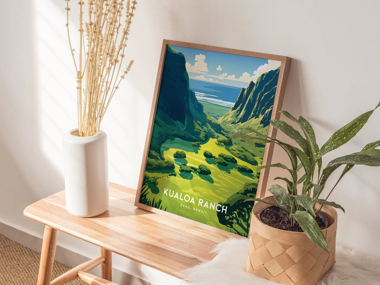 Kualoa Ranch, Oahu Hawaii Poster – Iconic Movie Location Art, Perfect for Jurassic Park & Lost Fans, Unique Oahu Wedding Gift, Jurassic Park