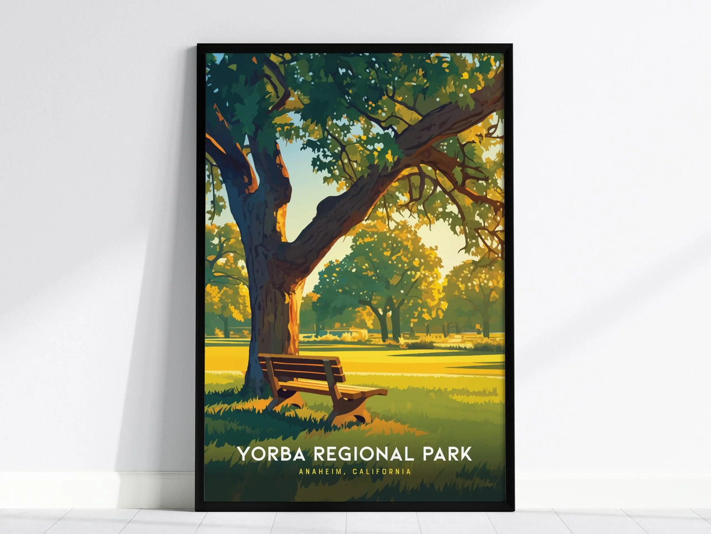 Yorba Regional Park, Anaheim California Poster - Peaceful Park Scenery, Available Framed/Unframed, Ideal for Families and Nature Lovers